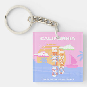 Porte-clefs Californie, Travel Art, Preppy