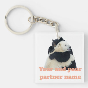 Porte-clefs Câlin d'ours d'amour (personnalisable)