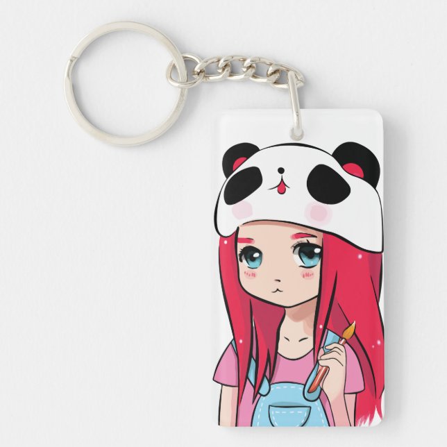 Porte-clefs Câlins de Panda & Rêves Cramoisis (Devant)