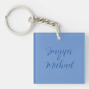 Porte-clefs Calligraphie Bleue Classique mariage