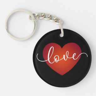 Porte-clefs Calligraphie d'amour simple Valentine Porte - clé