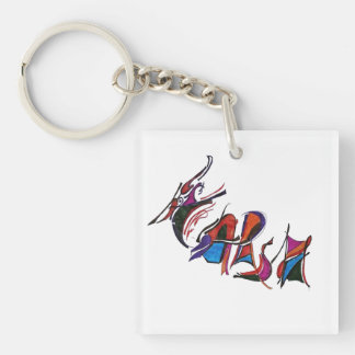 Porte-clefs calligraphie d'œuvre d'art personnalisée HARSH