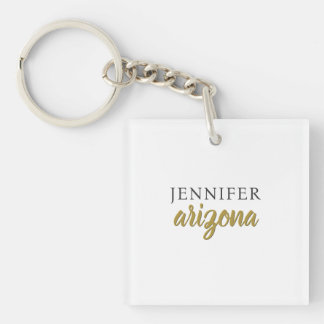 Porte-clefs Calligraphie Élégant Simple Ajouter Votre Nom