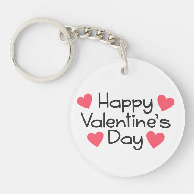 Porte-clefs Calligraphie Heureuse Sainte-Valentin| Porte - clé (Devant)