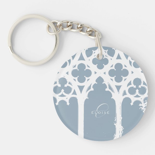 Porte-clefs Calligraphie minimaliste gothique Cadet Gris (Devant)