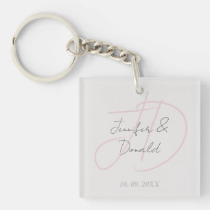 Porte-clefs Calligraphie monogramme de script classique tendan