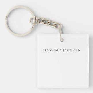 Porte-clefs Calligraphie Nom Propre Chic Simple Élégant Noir B