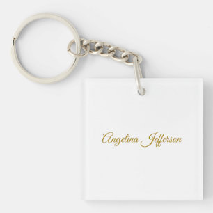 Porte-clefs Calligraphie professionnelle Elegant or couleur