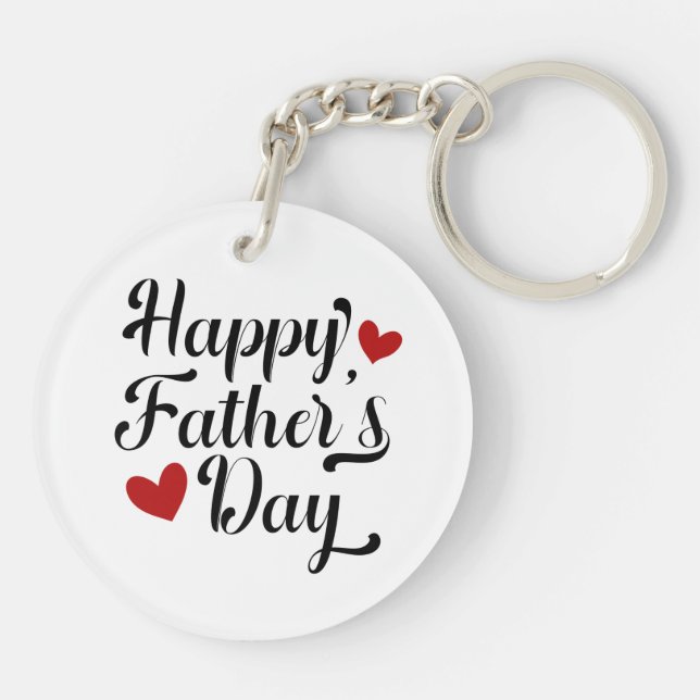 Porte-clefs Calligraphie simple de Fête des pères heureuse | P (Dos)