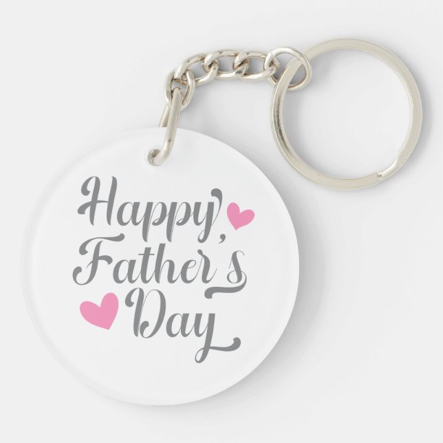 Porte-clefs Calligraphie simple de Fête des pères heureuse | P (Dos)