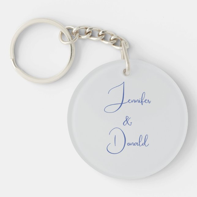Porte-clefs Calligraphie tendance classique script personnalis (Devant)
