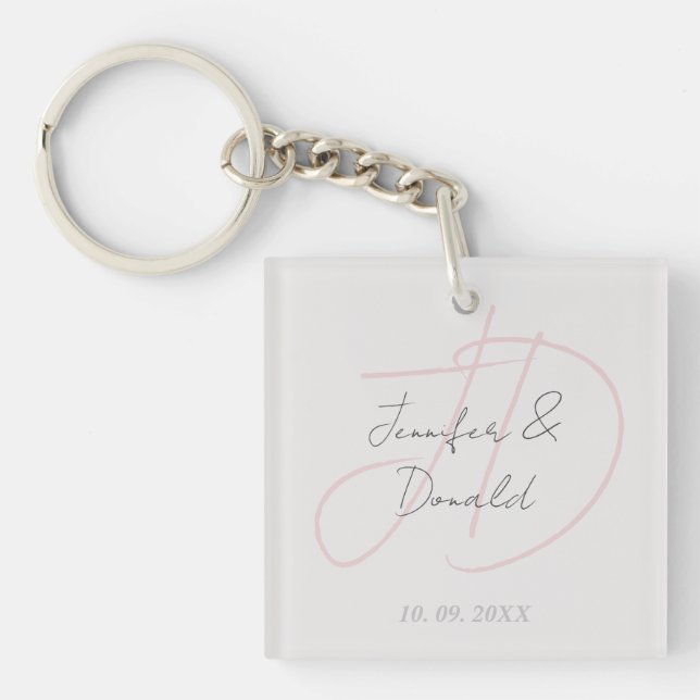Porte-clefs Calligraphie tendance monogramme de script classiq (Devant)