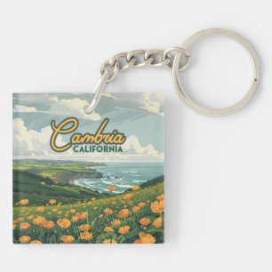 Porte-clefs Cambria Californie Pies Fleurs Côte Pacifique
