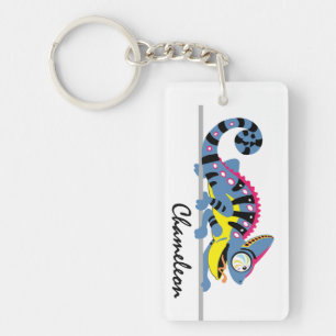 Porte-clefs caméléon de bande dessinée