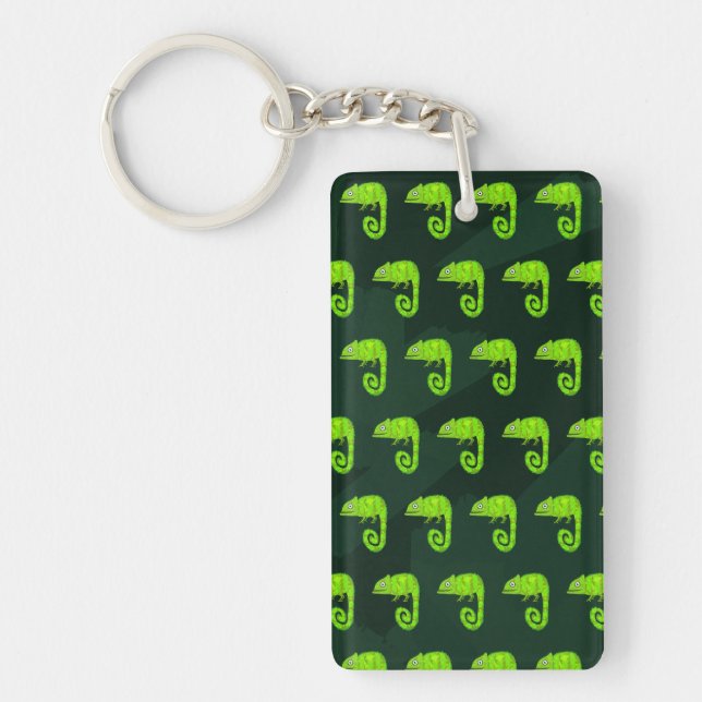 Porte-clefs Caméléon mignon vert (Devant)