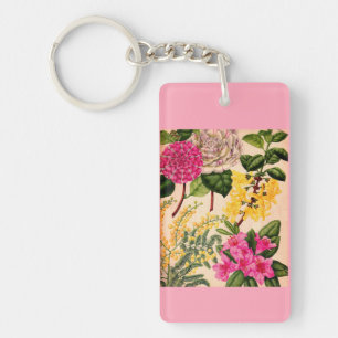 Porte-clefs camélia, forsythie, rhododendron et acacia