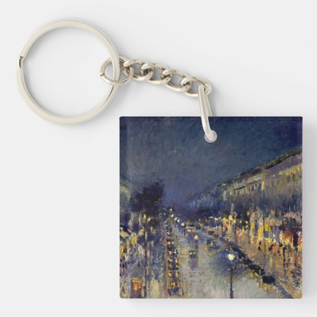 Porte-clefs Camille Pissarro - Boulevard Montmartre en nuit (Devant)