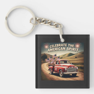 Porte-clefs Camion classique "Celebrate American Spirit"