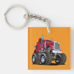 Porte-clefs Camion de remorquage monstre de dessin animé