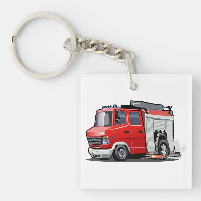 Porte-clefs Camion-feu de dessin (Devant)