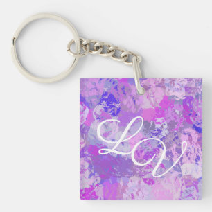 Porte-clefs Camo Abstrait tendance rose violet bleu