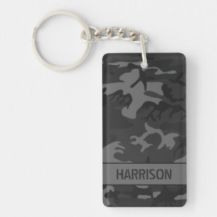 Porte-clefs Camo gris charbon personnalisé