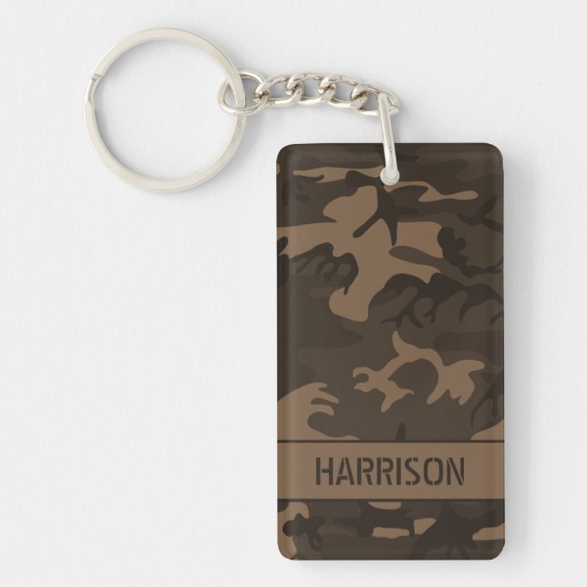 Porte-clefs Camo Marron Personnalisé (Devant)