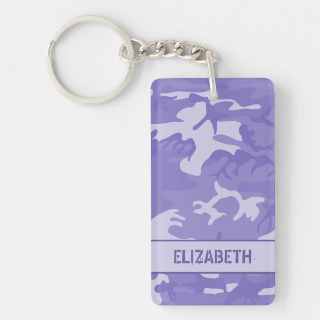 Porte-clefs Camo Violet Personnalisé (Devant)