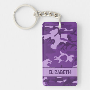 Porte-clefs Camo violet personnalisé