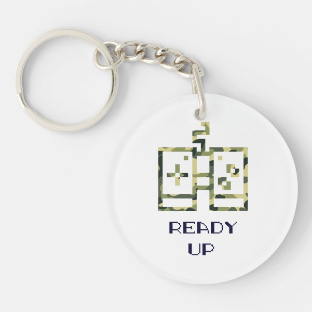 Porte-clefs Camouflage Contrôleur de jeu vidéo prêt Gamer (Devant)