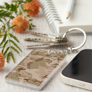 Porte-clefs Camouflage Désert Avec Galets, Militaire, Armée