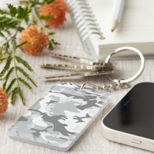 Porte-clefs Camouflage gris neige d'hiver, Militaire, Armée