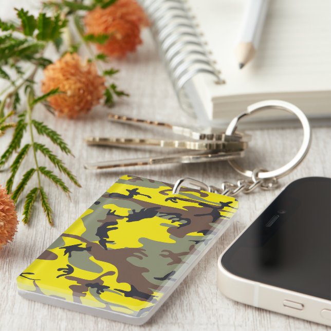 Porte-clefs Camouflage jaune et Brown, Militaire, Armée (Devant droit)