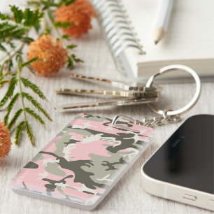 Porte-clefs Camouflage rose et vert, Militaire, Armée