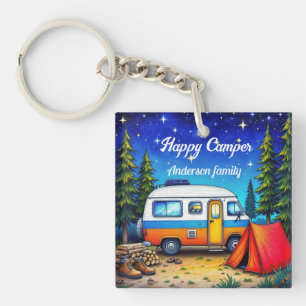 Porte-clefs Camper Camper Bleu Vert Nature Aquarelle