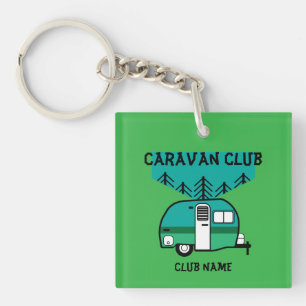Porte-clefs Campeurs heureux Caravançant Caravanes amusantes