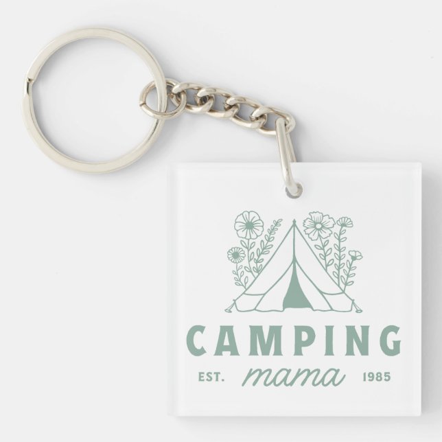 Porte-clefs Camping maman maman camp d'été mère esthétique (Devant)