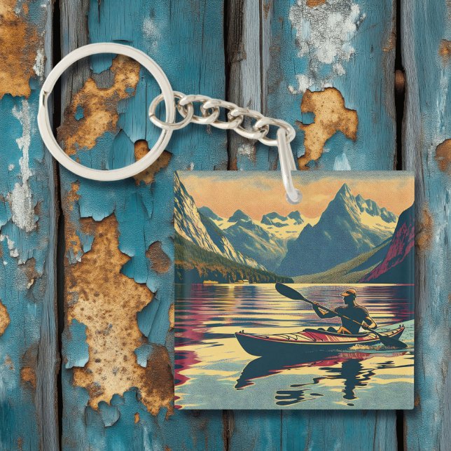 Porte-clefs Camping vintage Homme Kayak (Créateur téléchargé)