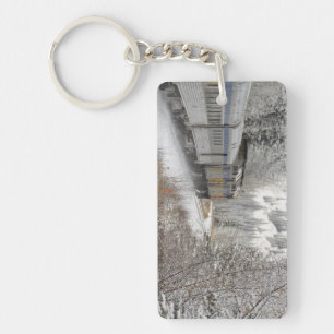 Porte-clefs Canada, Alberta. Train de neige VIA Rail entre