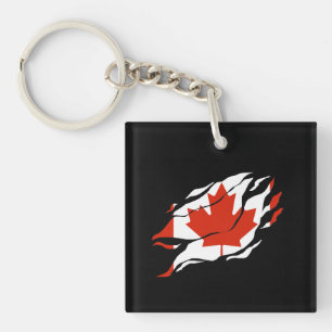 Porte-clefs CANADA Drapeau en moi, Canadian en intérieur Marqu