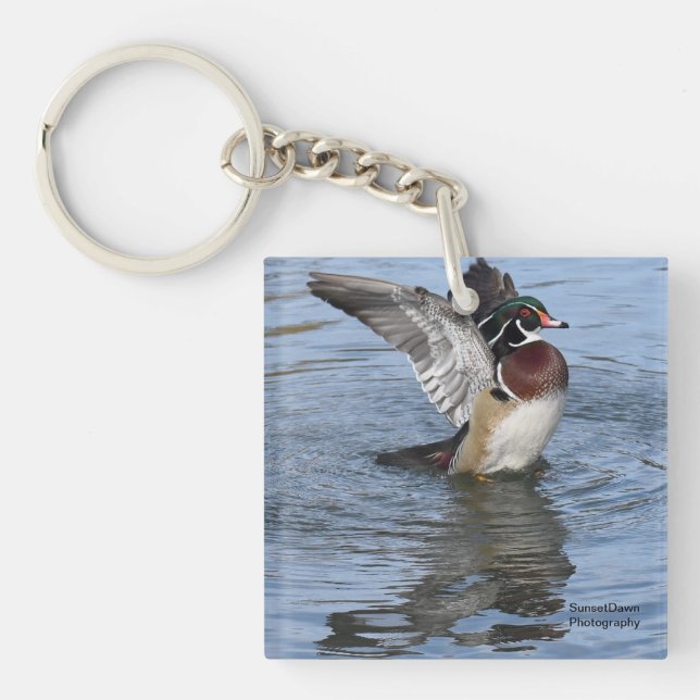 Porte-clefs Canard à bois mâle (Devant)