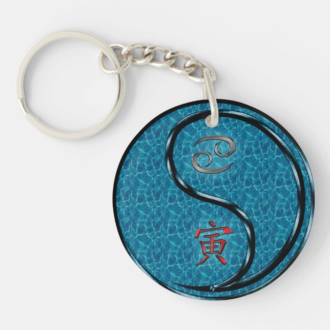 Porte-clefs Cancer et tigre d'eau (Devant)