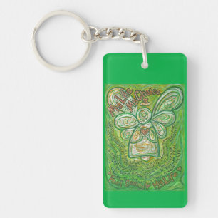 Porte-clefs Cancer Poem Green Guardian Angel Pendentif Porte -