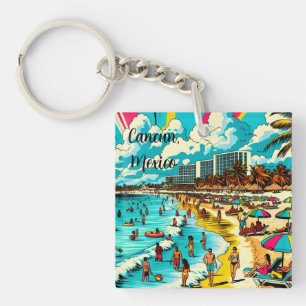 Porte-clefs Cancun, Mexique avec une Vibe pop art