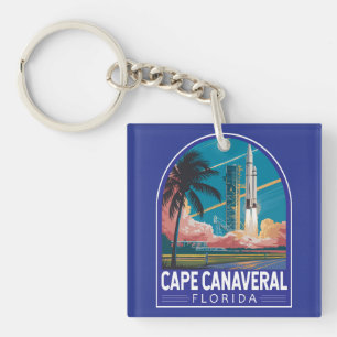 Porte-clefs Cape Canaveral Florida Illustration Art de Voyage