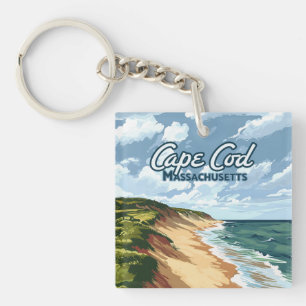 Porte-clefs Cape Cod Beach Mer Massachusetts Bleu