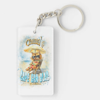 Porte-clefs Cape San Blas Florida Beach Lounge Cat