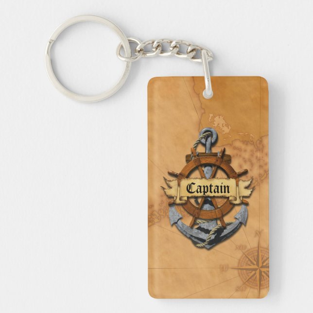 Porte-clefs Capitaine Anchor et roue (Devant)
