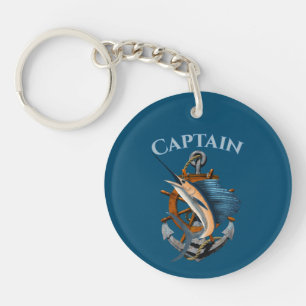 Porte-clefs Capitaine Ancre nautique Pêche en mer profonde