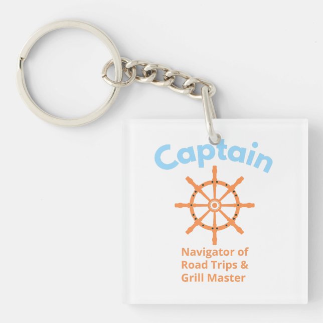 Porte-clefs Capitaine – Navigateur des voyages sur route (Devant)